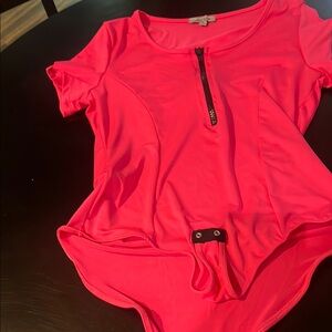 White Birch Pink Bodysuit with Zipper Detail